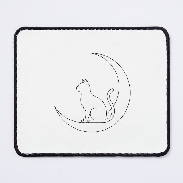 Item preview, Minimalist Cat on Crescent Moon - Line Art Design designed and sold by SimpleLinesCo.