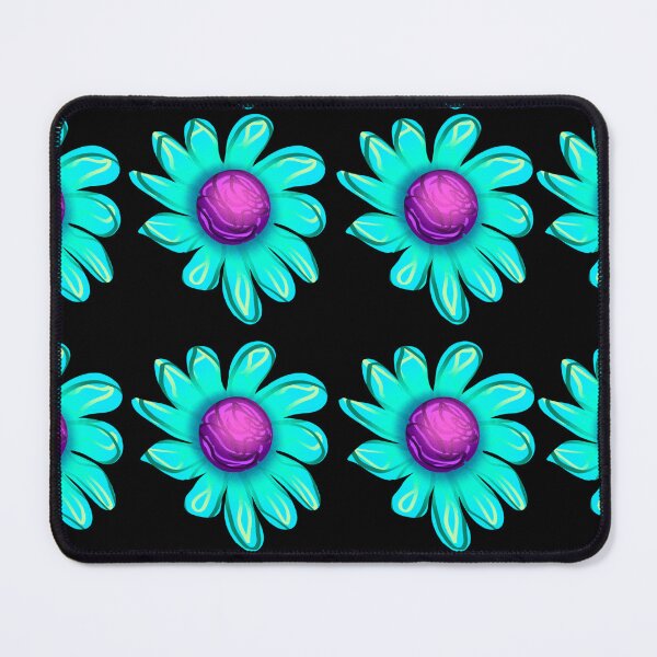 Item preview, Blue and purple repeating flowers designed and sold by Static.Alien.