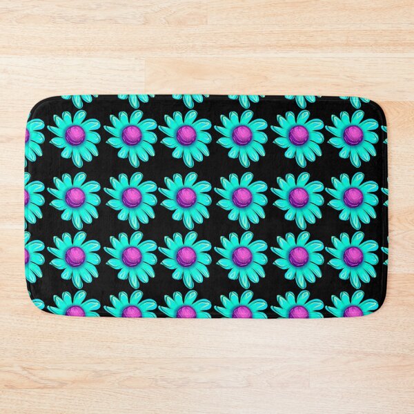 Item preview, Blue and purple repeating flowers designed and sold by Static.Alien.