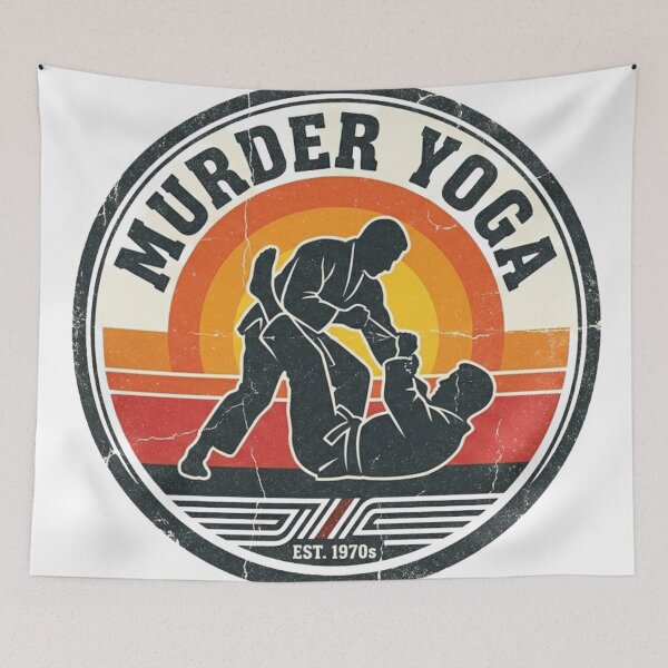 Item preview, Retro Vintage Murder Yoga BJJ Grappling Art designed and sold by Martial-Art-23.