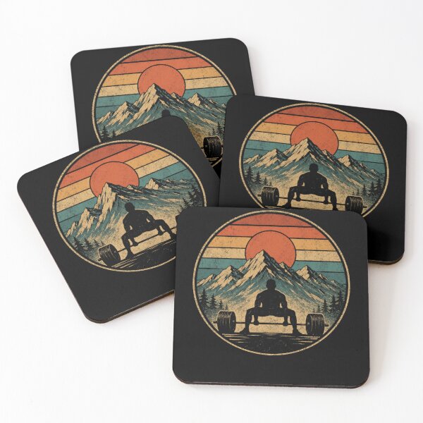 Item preview, Retro Mountain Deadlift Fitness Vintage Gym  designed and sold by Moizento.