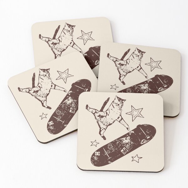 Item preview, Skateboard Cat Y2K 90s Aesthetic Vintage Kitten designed and sold by Darkifun.