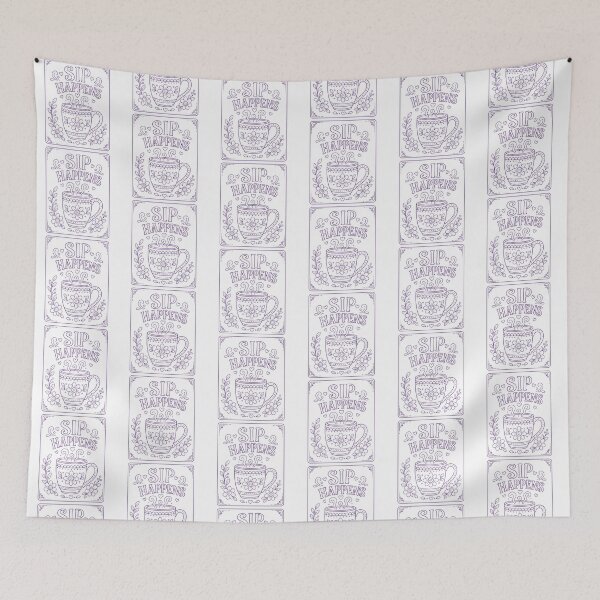 Item preview, Sip Happens Mug Purple designed and sold by SamanthaLPottery.