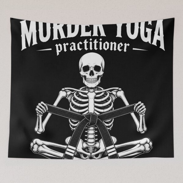 Item preview, Skeleton Lotus Pose Murder Yoga BJJ Design designed and sold by Martial-Art-23.