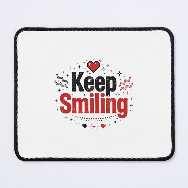 Item preview, Keep Smiling - 90s Retro Pixel Heart Quote designed and sold by Softlife by Harvir.