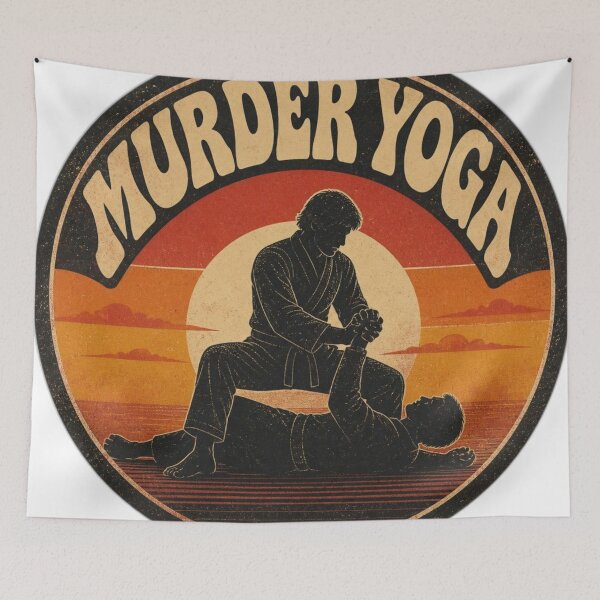 Item preview, Retro Vintage Murder Yoga BJJ Grappling Art designed and sold by Martial-Art-23.
