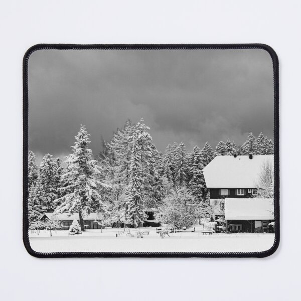 Item preview, Alpine Solitude: Black and White Snowy Chalet designed and sold by photossmirnov.