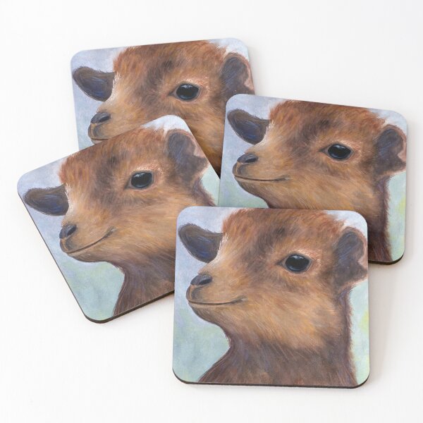 Item preview, Cute baby goat portrait, watercolor animal illustration designed and sold by rusmashart.
