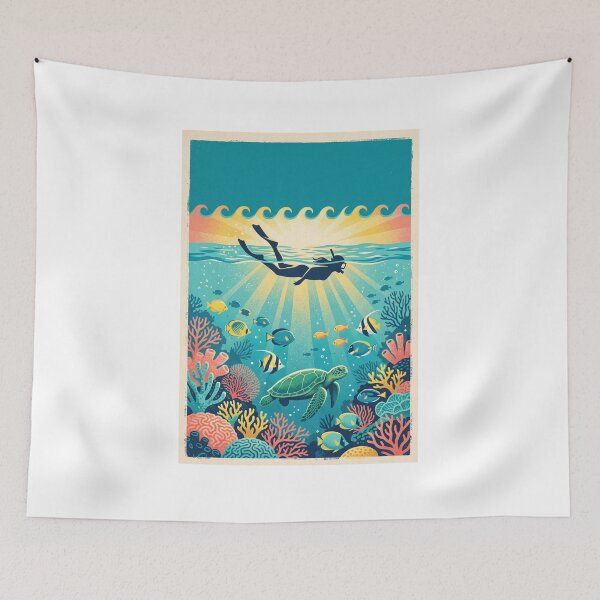 Item preview, Looe Key Snorkeling Bahia Honda State Park – Florida Keys Vintage Reef Poster designed and sold by vivid-vibes-art.
