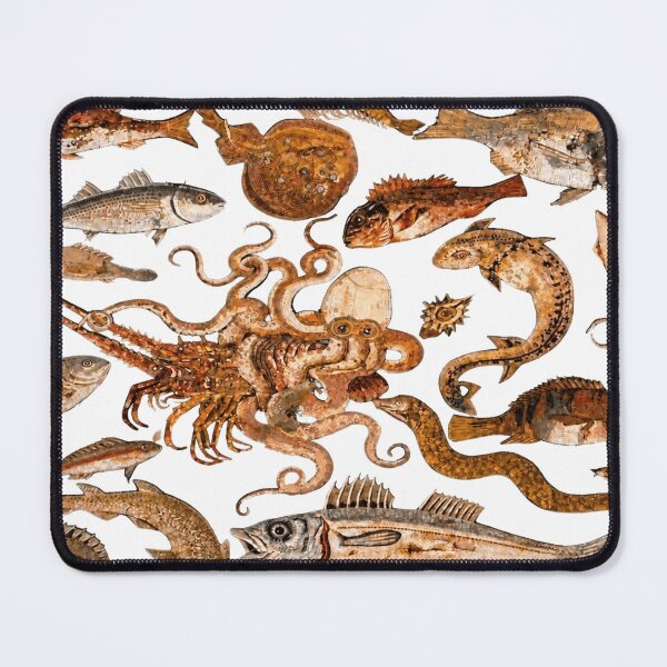Item preview, fish mosaic ancient greece designed and sold by PhiloDoh.