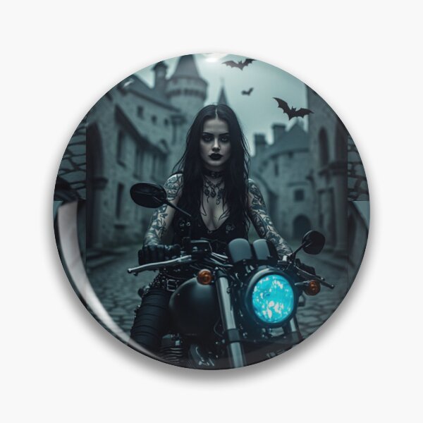 Item preview, Dark Goth Vampire Biker Girl designed and sold by TheDarkWardrobe.