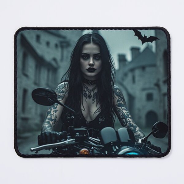 Item preview, Dark Goth Vampire Biker Girl designed and sold by TheDarkWardrobe.