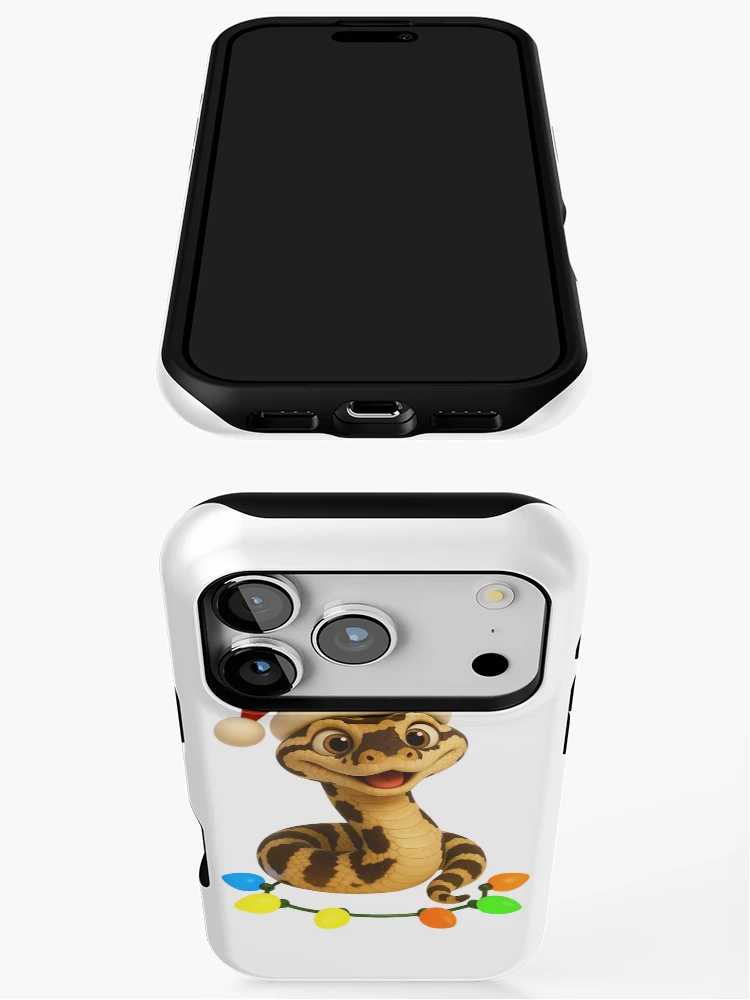 Thumbnail 3 of 4, iPhone Case, Christmas Cow Reticulated Python designed and sold by Sillytoe.