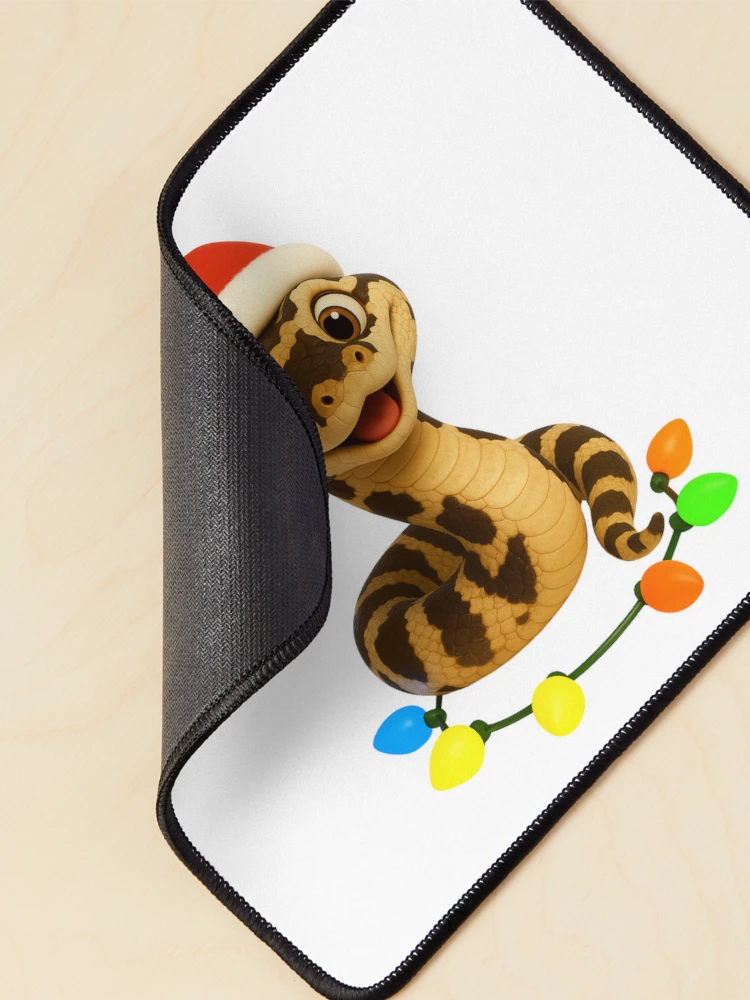 Thumbnail 2 of 5, Mouse Pad, Christmas Cow Reticulated Python designed and sold by Sillytoe.