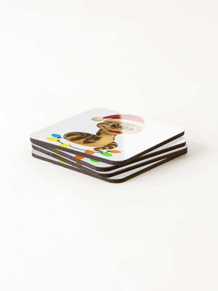 Thumbnail 4 of 5, Coasters (Set of 4), Christmas Cow Reticulated Python designed and sold by Sillytoe.