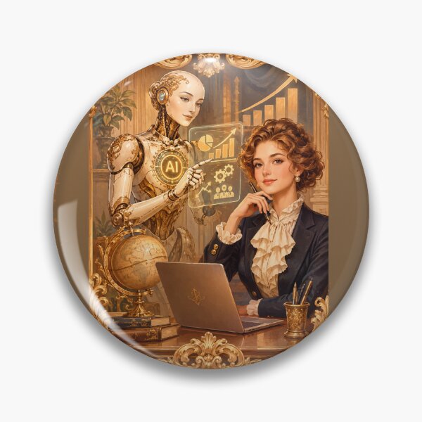 Item preview, AI and Business in Vintage Baroque Style designed and sold by Zhanna LL.