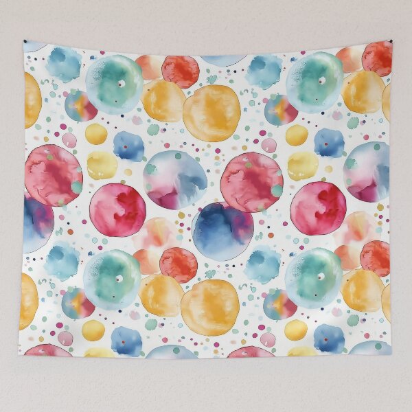 Item preview, Playful Rainbow Watercolor Polka Dots Nursery Pattern designed and sold by Yoruhara.