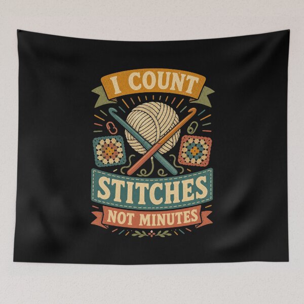 Item preview, I Count Stitches Not Minutes Vintage Crochet designed and sold by Gustavo Navarro.
