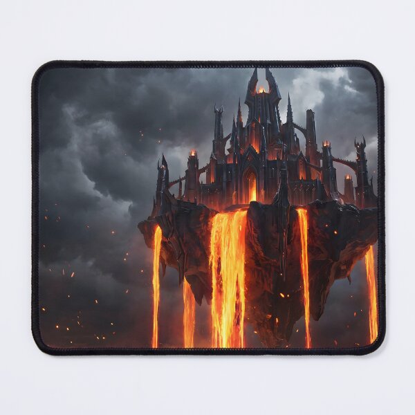 Item preview, Floating Magma Citadel Dark Fantasy Epic Infernal Landscape Art designed and sold by TheRichGallery.