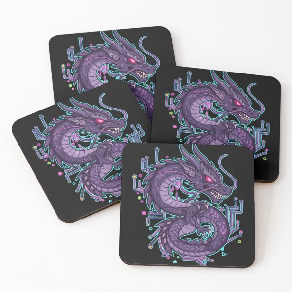Item preview, Cyber Dragon – Neon Tech Serpent designed and sold by Revyra Design .