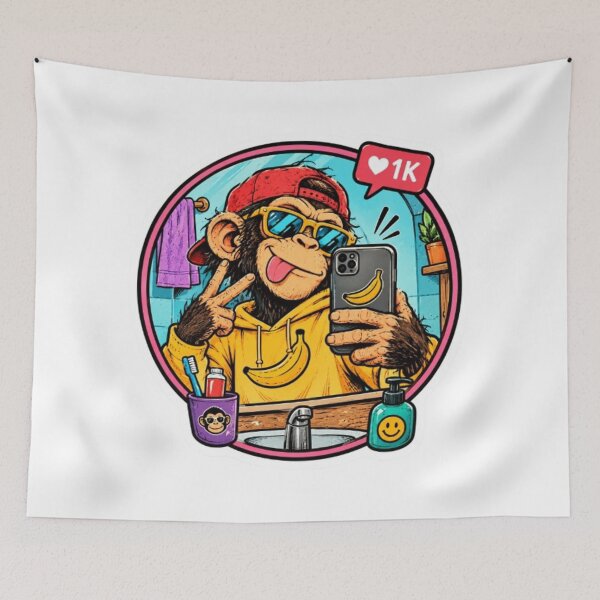 Item preview, Cool Monkey Taking a Bathroom Selfie designed and sold by Snurly.