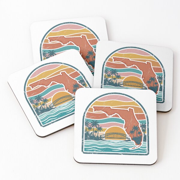 Item preview, Bahia Honda State Park Florida State Shape – Retro Sunset Arch Badge Florida Keys designed and sold by vivid-vibes-art.