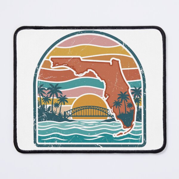 Item preview, Bahia Honda State Park Florida State Shape – Retro Sunset Arch Badge Florida Keys designed and sold by vivid-vibes-art.