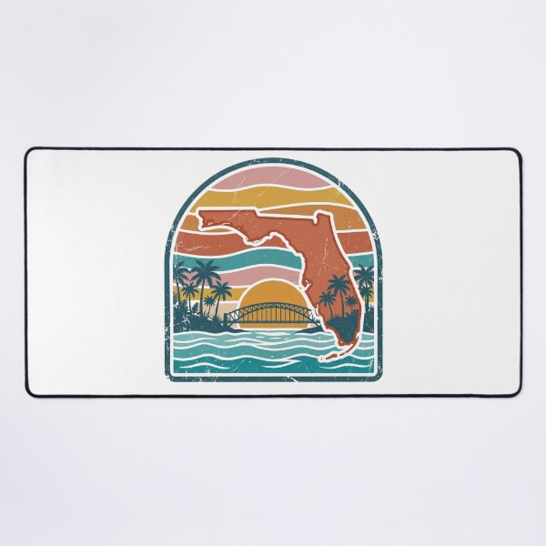 Item preview, Bahia Honda State Park Florida State Shape – Retro Sunset Arch Badge Florida Keys designed and sold by vivid-vibes-art.