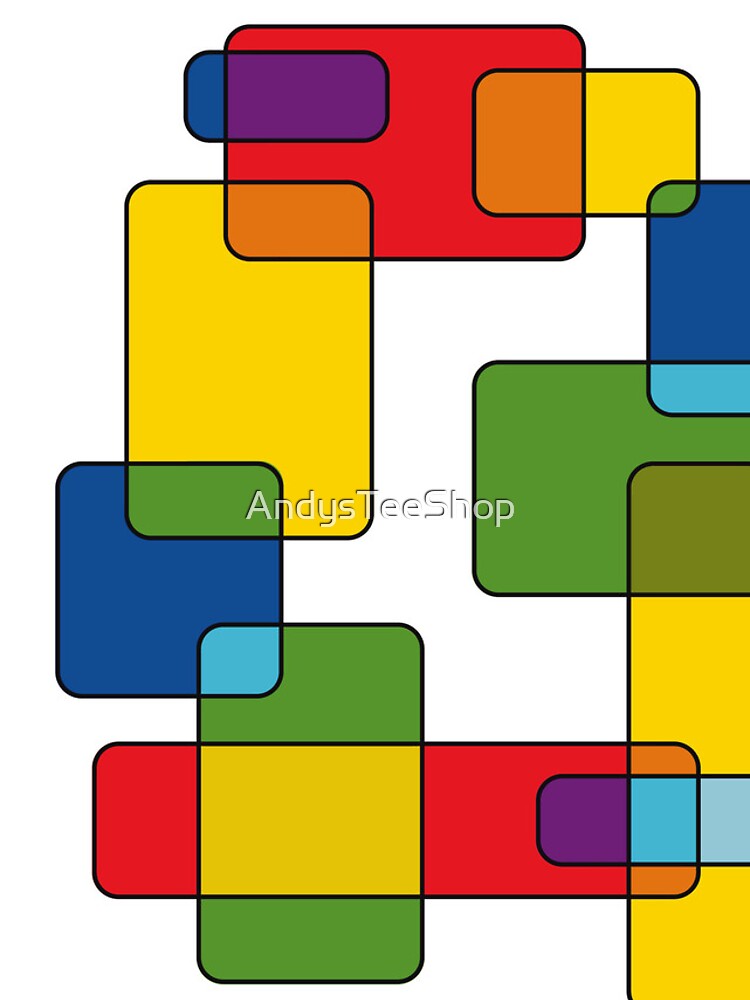 Thumbnail 4 of 4, iPhone Case, Colored Geometric Pattern with Overlapping Rectangles designed and sold by AndysTeeShop.
