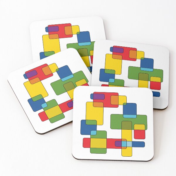 Item preview, Colored Geometric Pattern with Overlapping Rectangles designed and sold by AndysTeeShop.