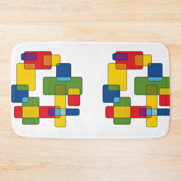Item preview, Colored Geometric Pattern with Overlapping Rectangles designed and sold by AndysTeeShop.