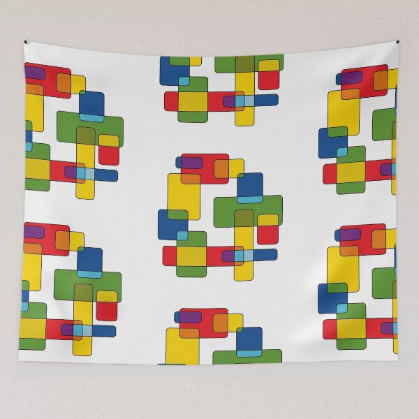 Item preview, Colored Geometric Pattern with Overlapping Rectangles designed and sold by AndysTeeShop.