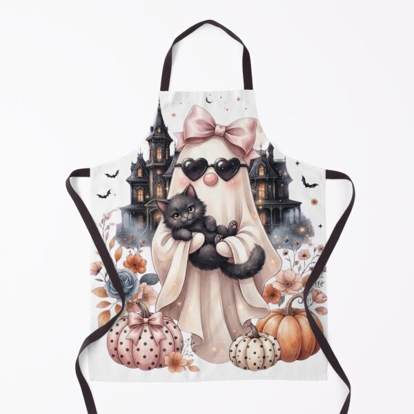 Item preview, Cute Halloween Ghost Cat Shirt | Spooky Ghost With Black Cat & Bow | Coquette Halloween Tee | Witchy Fall Gift | Cute Gothic Halloween designed and sold by MS Pod Studio.