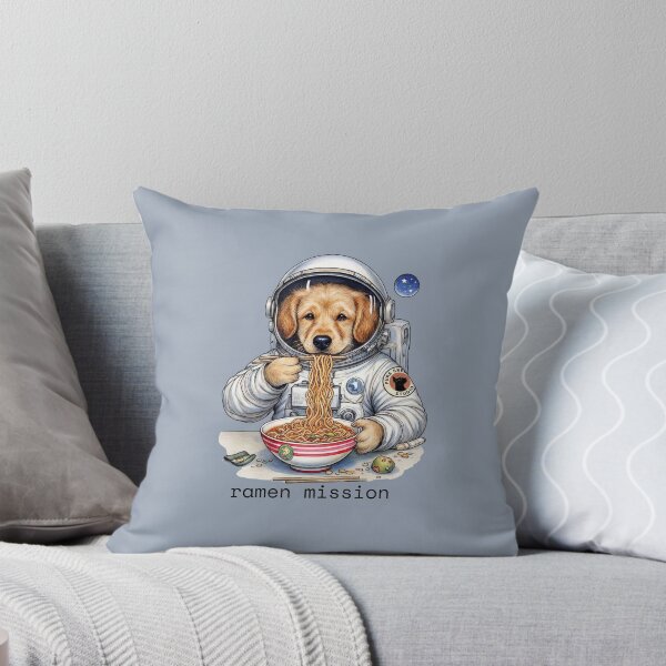 Item preview, Golden Retriever Astronaut Eating Ramen - Funny Space Dog Noodle Art designed and sold by SundayFunniesCo.