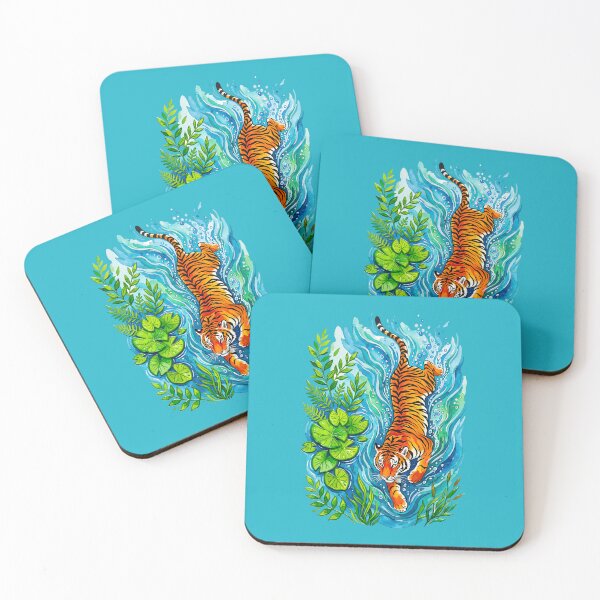 Item preview, Swimming Tiger Watercolor Art designed and sold by TeeARTHY.