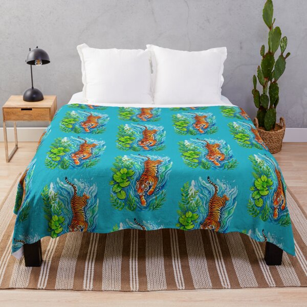Item preview, Swimming Tiger Watercolor Art designed and sold by TeeARTHY.
