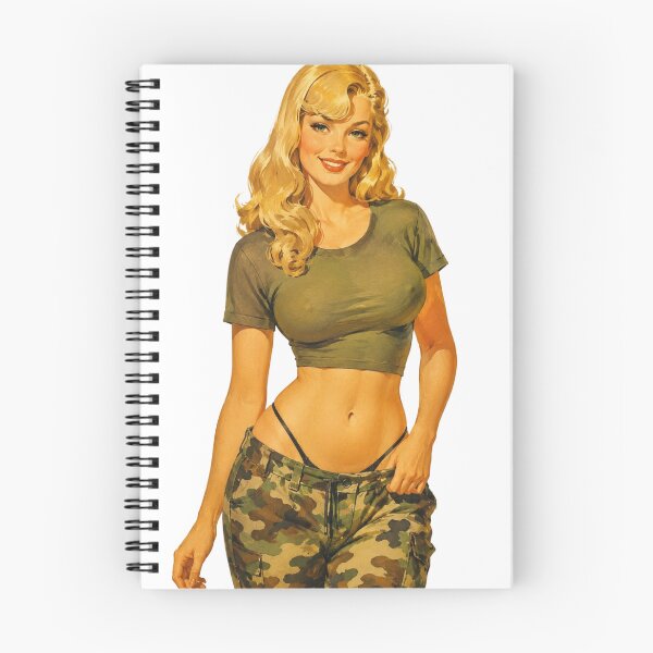 Item preview, Vintage Camo Military Pin Up - Retro 90s Tactical Girl Art designed and sold by Cosplayvintage.