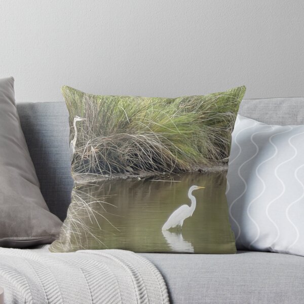 Item preview, Blue Heron and Great Egret in Their Natural Habitat. designed and sold by Pearls1.