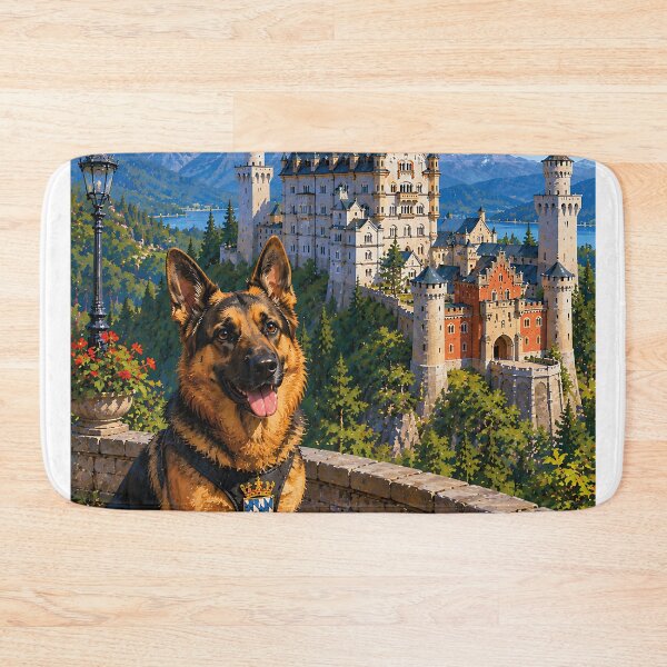 Item preview, German Shepherd at Neuschwanstein Castle. designed and sold by Nomad-Paws.