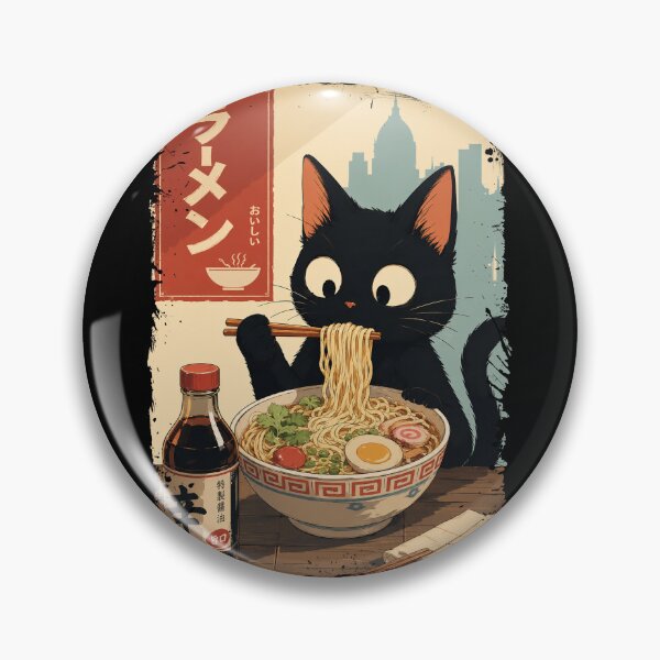 Item preview, Cat Eating Ramen Noodles designed and sold by keytee.