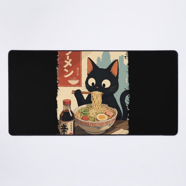 Item preview, Cat Eating Ramen Noodles designed and sold by keytee.