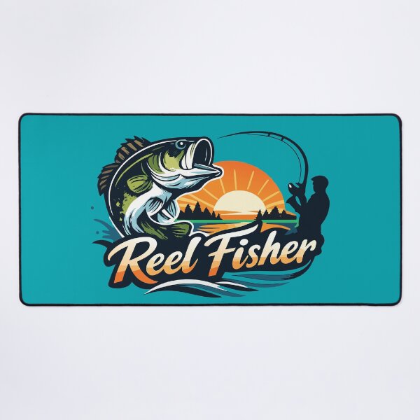 Item preview, Reel Fisher Largemouth Bass fishing logo style illustration. designed and sold by Art-Horizon.