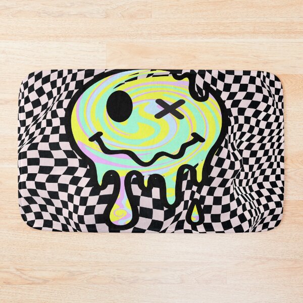 Item preview,  Melting Trippy Smiley Face Warped Checkerboard designed and sold by Side By Side Studio.
