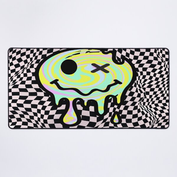 Item preview,  Melting Trippy Smiley Face Warped Checkerboard designed and sold by Side By Side Studio.