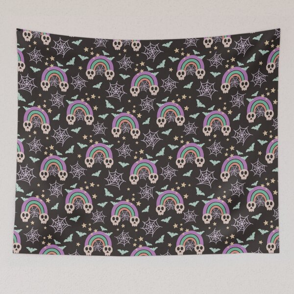 Item preview, Rainbow Skull Seamless Pattern designed and sold by CreativeDraws42.