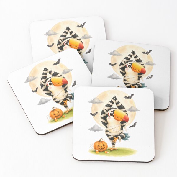 Item preview, Halloween Tree Pose Mummy Toucan designed and sold by YogiAnimalArt.