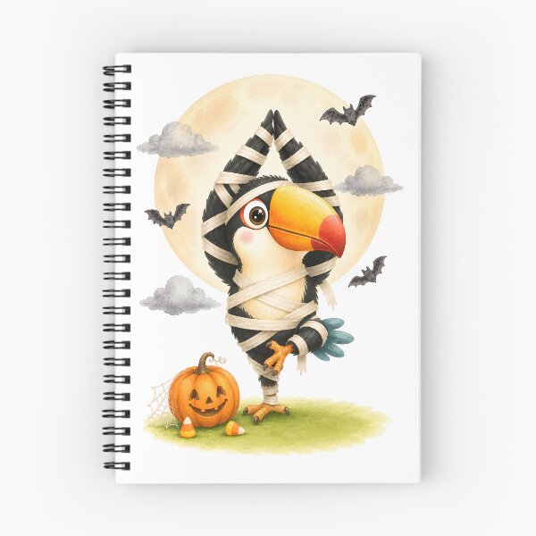 Item preview, Halloween Tree Pose Mummy Toucan designed and sold by YogiAnimalArt.