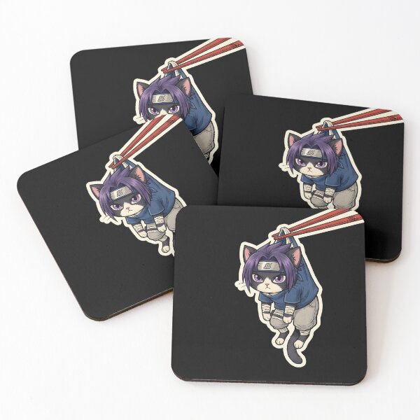Item preview, Ninja Cat Chopsticks: Funny Anime Ninja Kitten - Kuro Neko designed and sold by CuteKats.