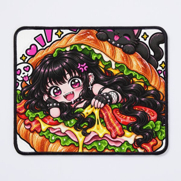 Item preview, Goth Food Gremlin Loves Croissant Sandwiches designed and sold by AnnekeJordaan.