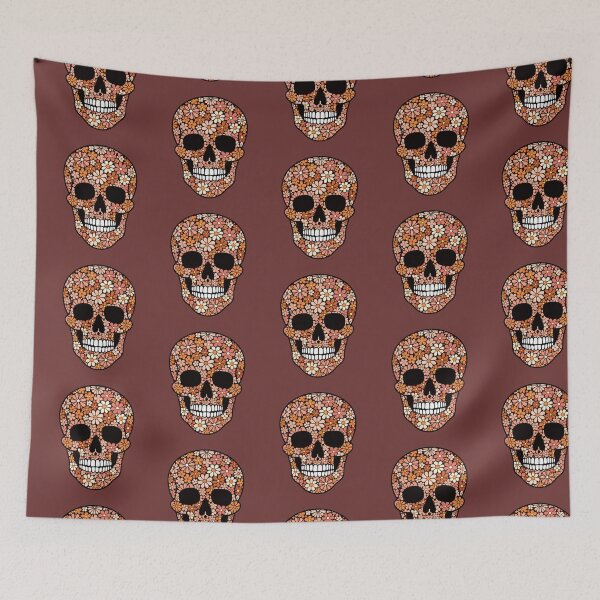 Item preview, Retro Floral Skull Design designed and sold by MOCH- ART.